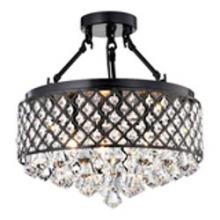 43rd Street Lighting, Inc. Items E306 - Juda by Marchand - Crystal Semi Flush 4-60w candle antique black