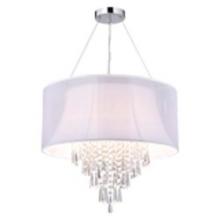 43rd Street Lighting, Inc. Items E817 - Juda by Marchand - White Double Drum Pendant 4-60w candle chrome finish