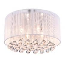 43rd Street Lighting, Inc. Items E892 - Juda by Marchand - White thread flushmount with crystal 4-40w candle