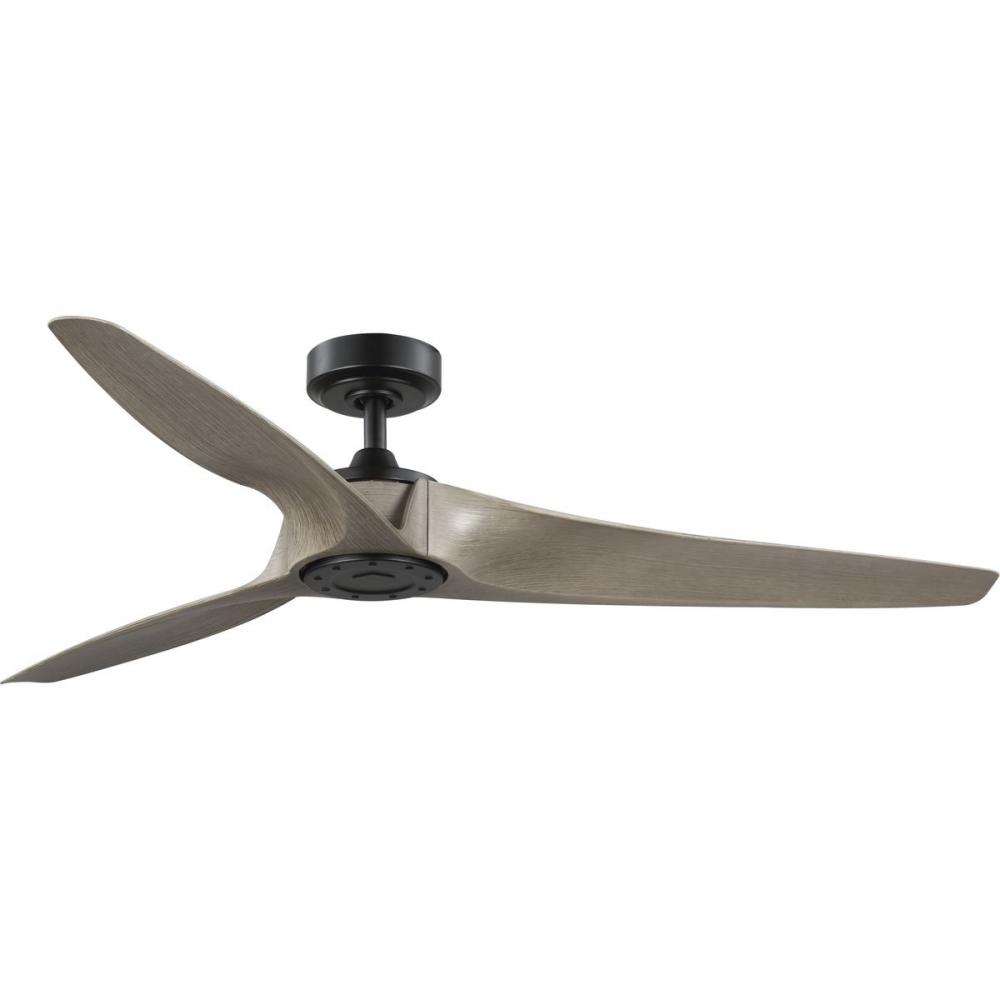 Manvel Collection 60-Inch Three-Blade DC Motor Transitional Ceiling Fan Grey Weathered Wood
