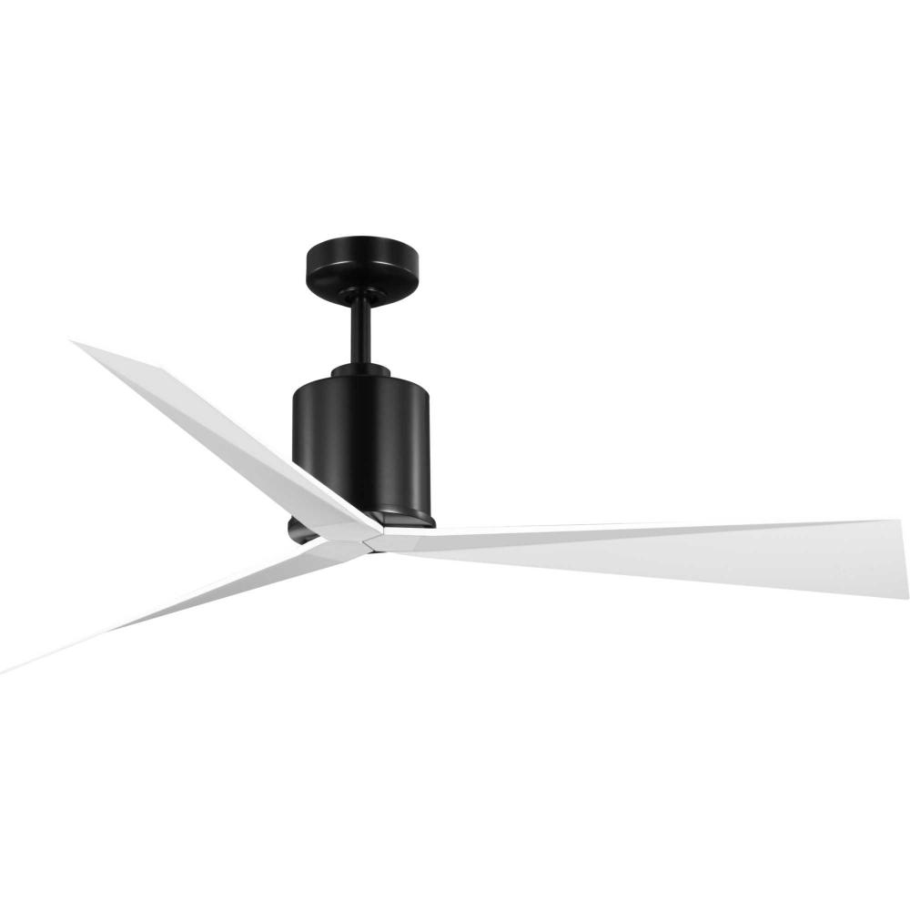 Paso Collection 60-in Three-Blade Black with Matte White Blades Luxe Industrial Ceiling Fan