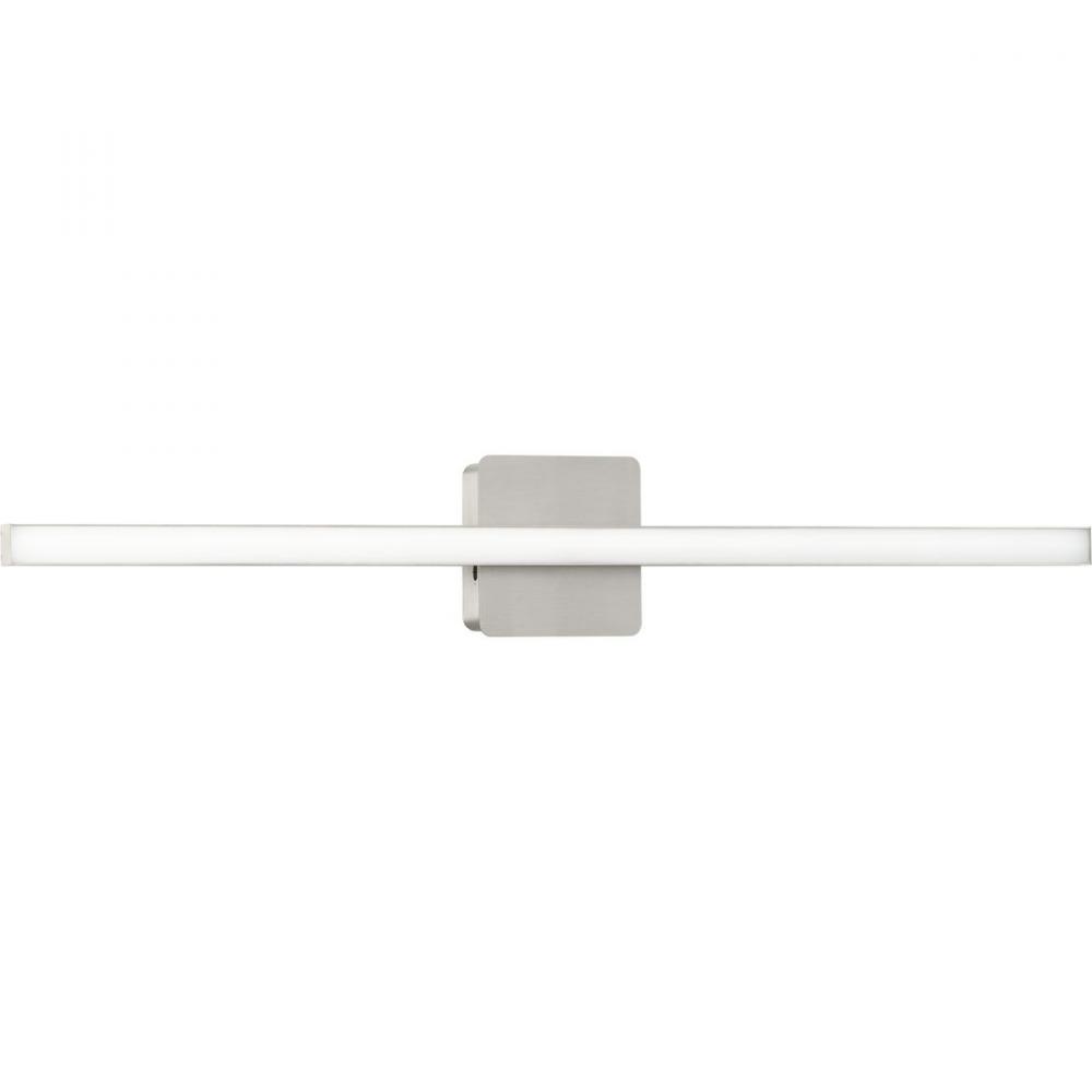 Phase 4 Collection 32 in. Brushed Nickel Large Modern Integrated 3CCT Integrated LED Linear Vanity L