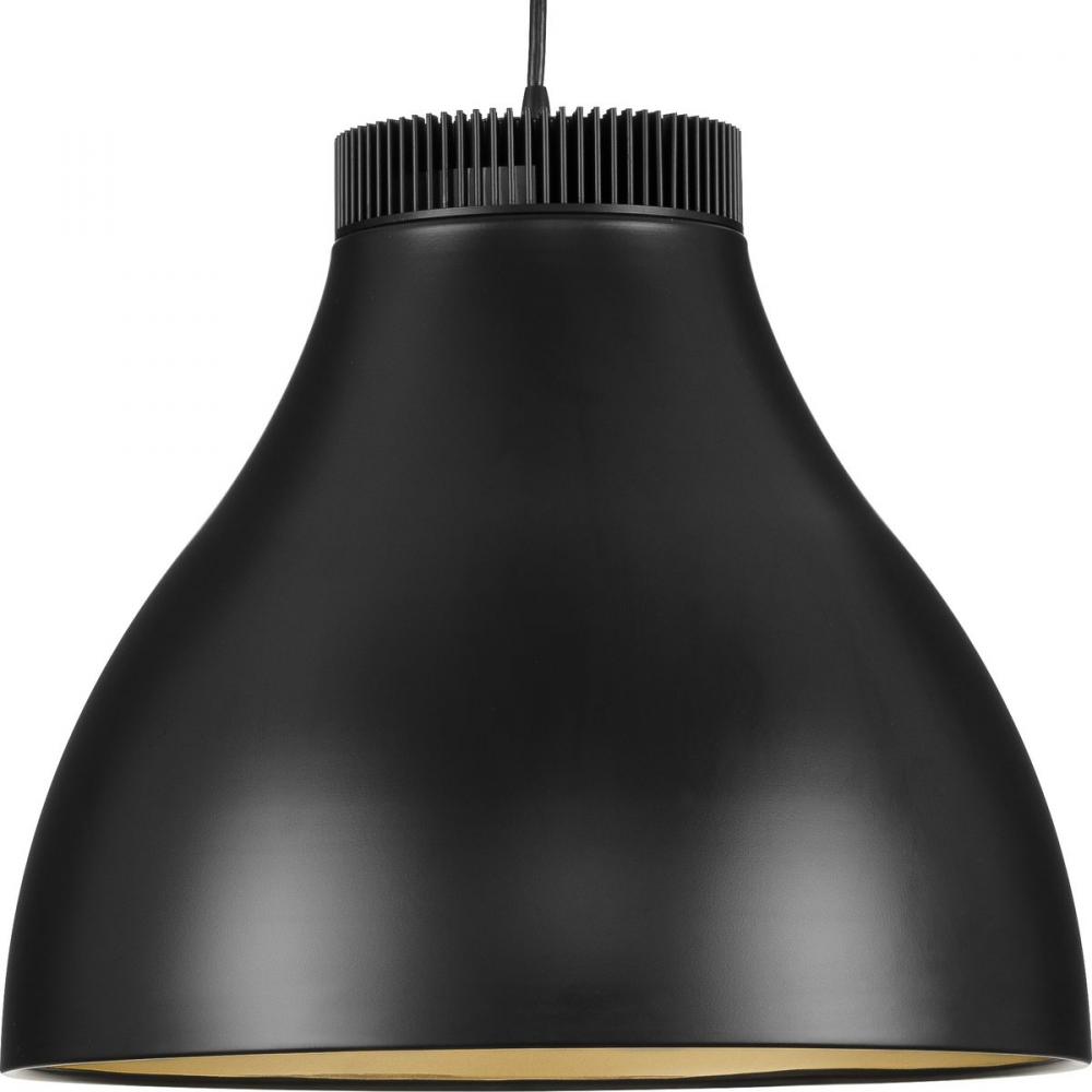 Radian LED Collection  Modern Matte Black Metal Pendant