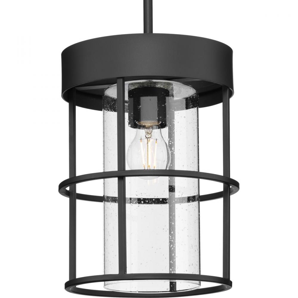 Burgess Collection One-Light Matte Black Modern Farmhouse Pendant