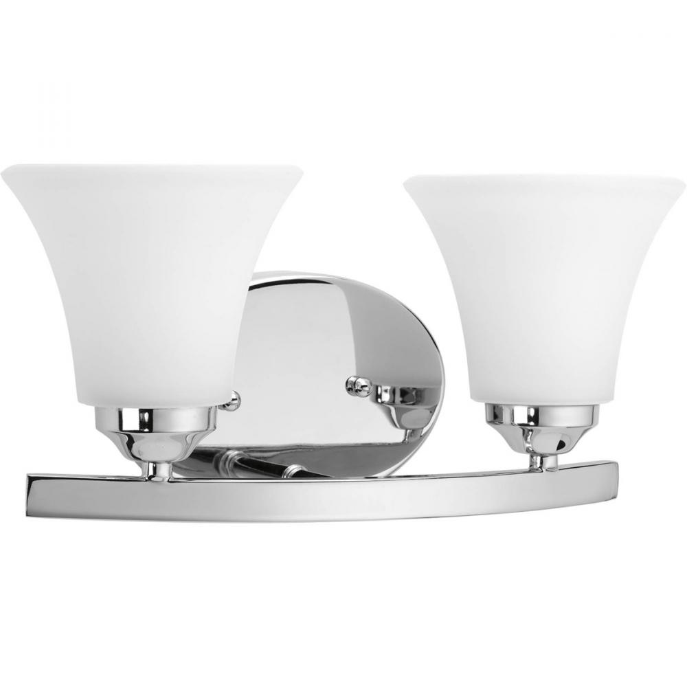 Adorn Collection Two-Light Polished Chrome Etched Glass Traditional Bath Vanity Light