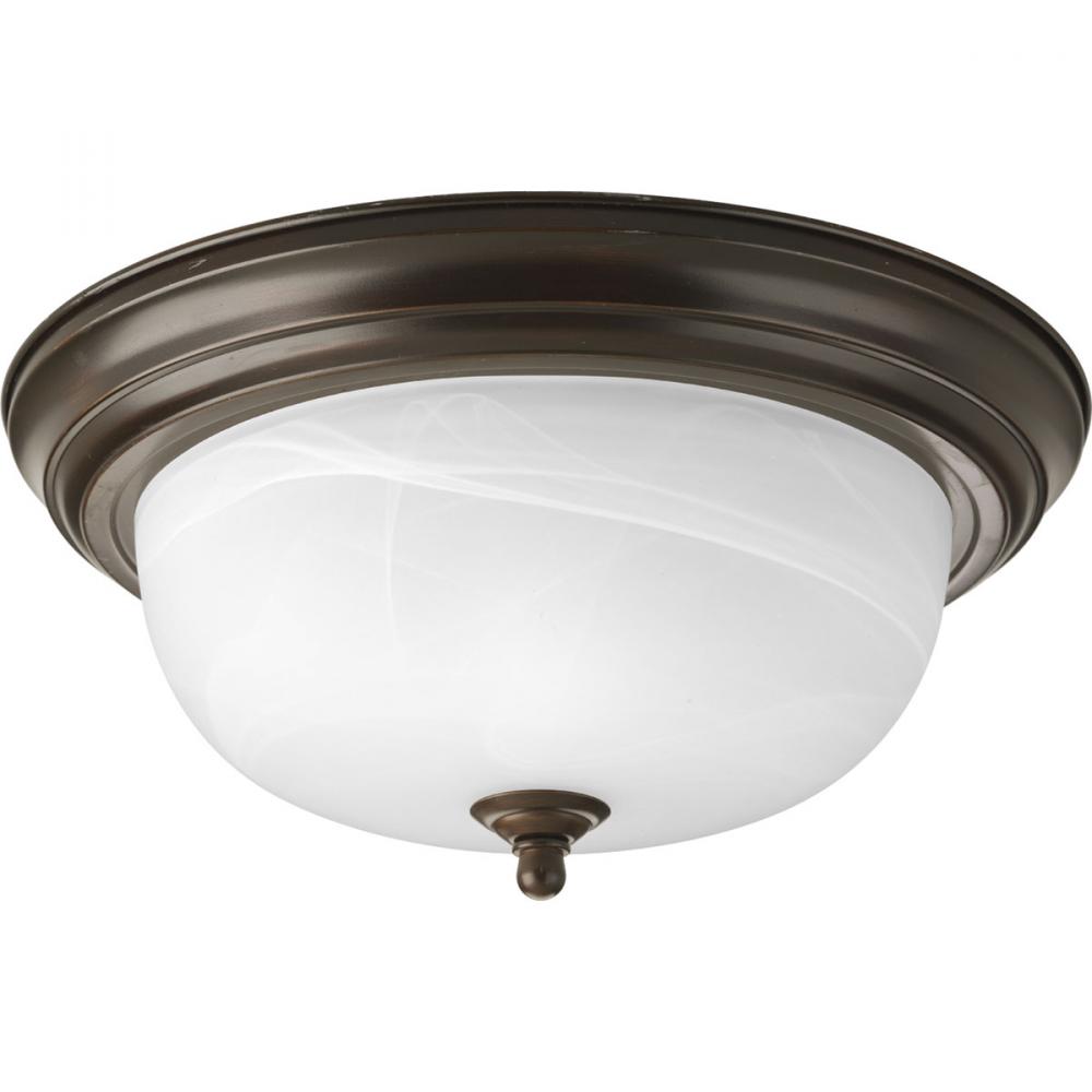 Two-Light Dome Glass 13-1/4" Close-to-Ceiling
