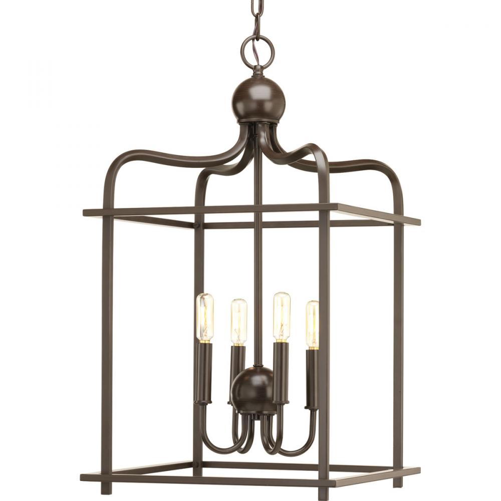 Assembly Hall Collection Four-Light Antique Bronze Coastal Pendant Light