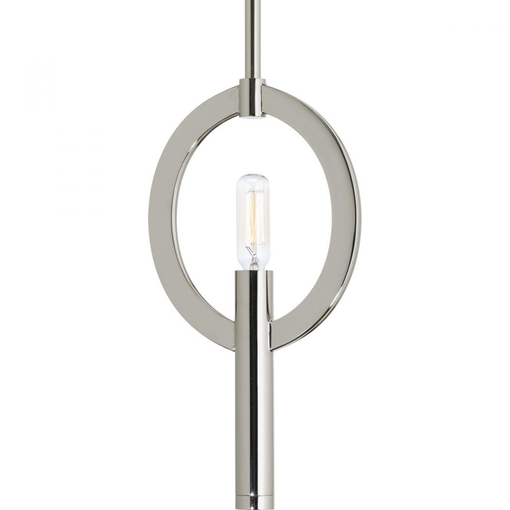 Draper Collection One-Light Polished Nickel Luxe Mini-Pendant Light