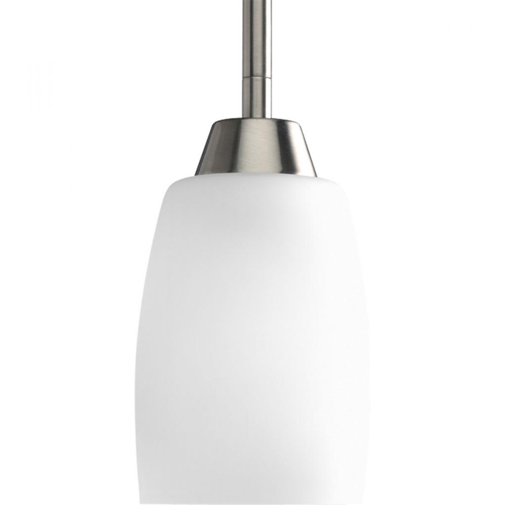 Wisten Collection One-Light Brushed Nickel Etched Glass Modern Mini-Pendant Light