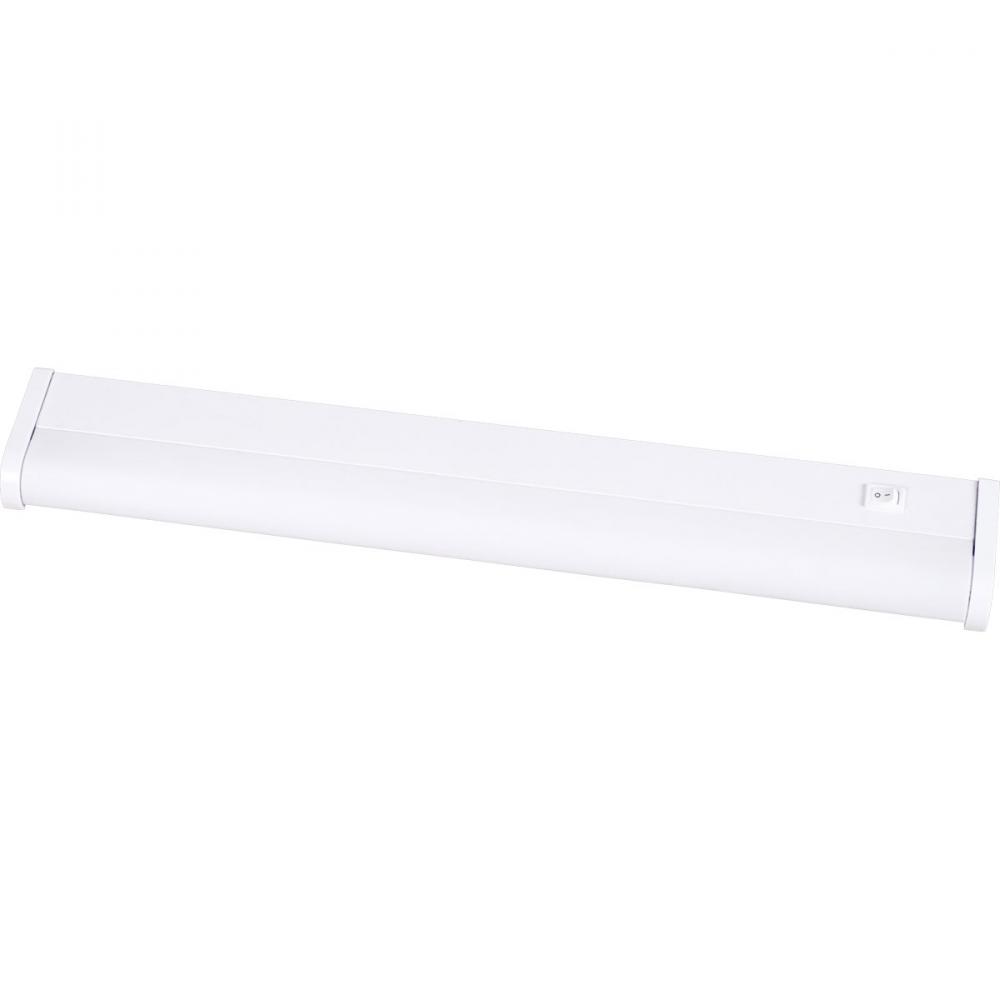 One Light White White Glass Fluorescent Undercabinet Light