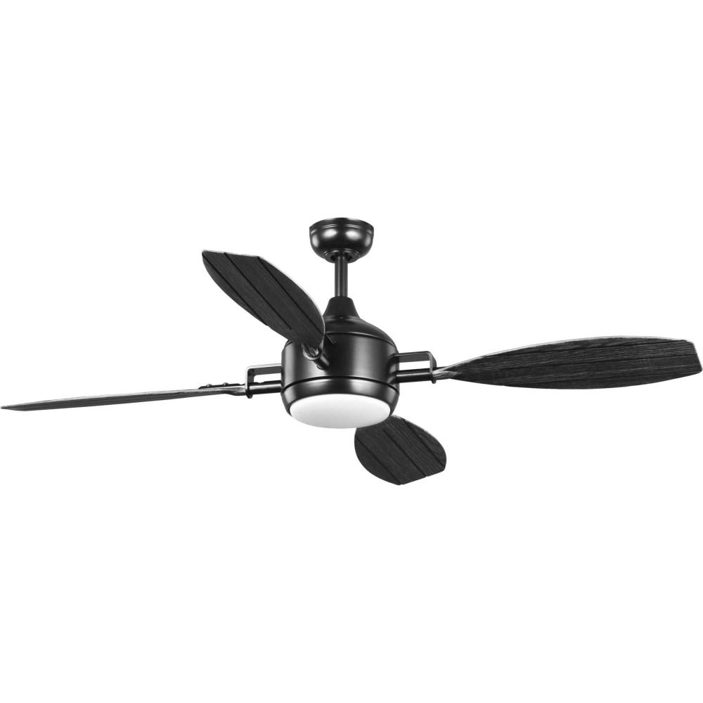 Rudder Collection Indoor/Outdoor 56" Four-Blade  Black Ceiling Fan