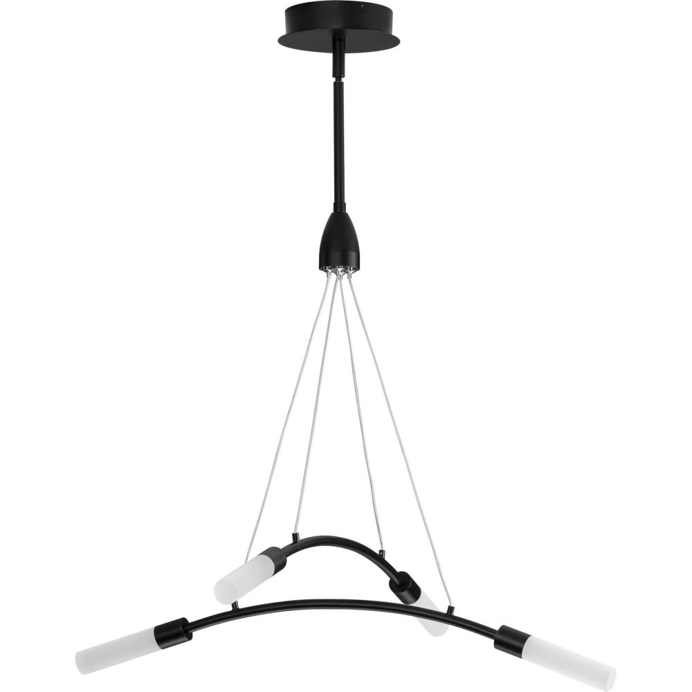 Kylo LED Collection Four-Light Matte Black and Frosted Acrylic Modern Style Chandelier Light
