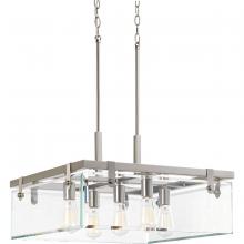 Progress P500074-009 - Glayse Collection Five-Light Brushed Nickel Clear Glass Luxe Pendant Light