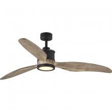 Progress P250002-143-30 - Farris Collection Three-Blade Carved Wood 60" Ceiling Fan
