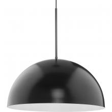 Progress P500380-31M - Perimeter Collection One-Light Matte Black Mid-Century Modern Pendant with metal Shade