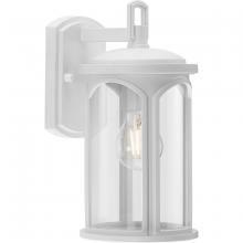 Progress P560087-028 - Gables Collection One-Light Coastal Satin White Clear Glass Outdoor Wall Lantern