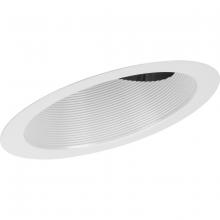 Progress P806008-028 - 6" Satin White Recessed Sloped Ceiling Step Baffle Trim for 6" Housing (P605A Series)