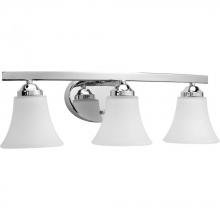 Progress P2010-15 - Adorn Collection Three-Light Polished Chrome Etched Glass Traditional Bath Vanity Light