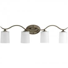 Progress P2021-20 - Inspire Collection Four-Light Antique Bronze Etched Glass Traditional Bath Vanity Light