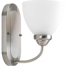 Progress P2913-09 - Heart Collection One-Light Brushed Nickel Etched Glass Farmhouse Bath Vanity Light