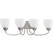 Progress P2928-09 - Heart Collection Four-Light Brushed Nickel Etched Glass Farmhouse Bath Vanity Light