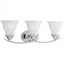 Progress P3192-15 - Trinity Collection Three-Light Polished Chrome Etched Glass Traditional Bath Vanity Light