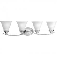 Progress P3193-15 - Trinity Collection Four-Light Polished Chrome Etched Glass Traditional Bath Vanity Light