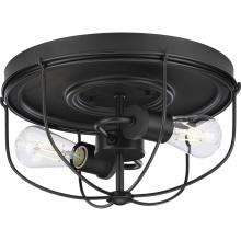 Progress P350195-143 - Medal Collection Two-Light Graphite Industrial Style Flush Mount Ceiling Light
