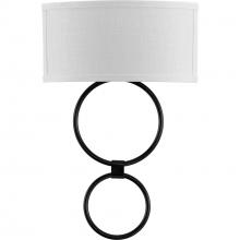 Progress P710058-031-30 - LED Shaded Sconce Collection Black One-Light Circle LED Wall Sconce