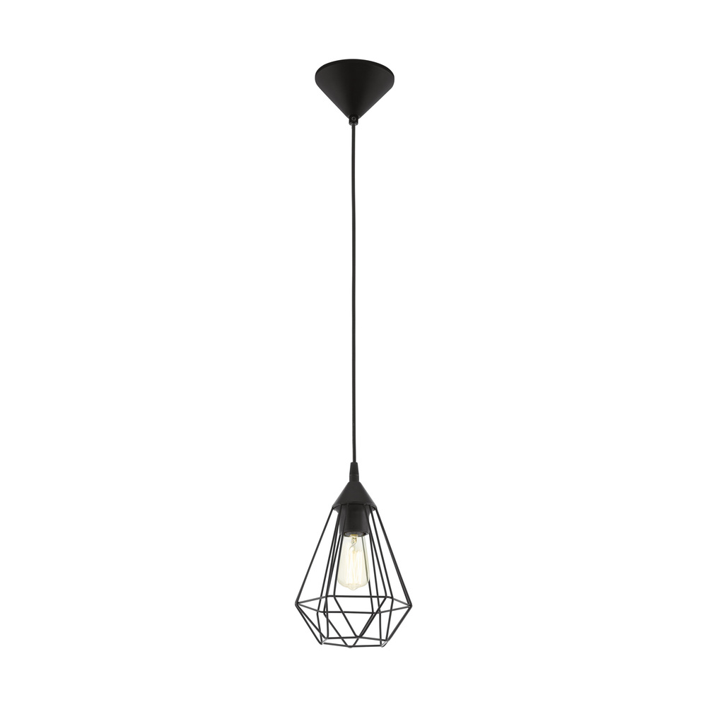 1 LT Light Pendant w/ Matte Black Finish & Geomteric Metal Shade