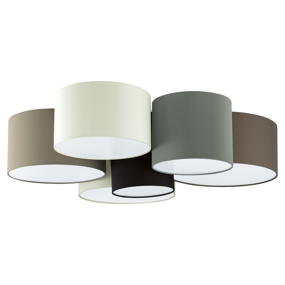 6x60W Ceiling Light With White/Black/Taupe/Grey and Cappuchino Shades