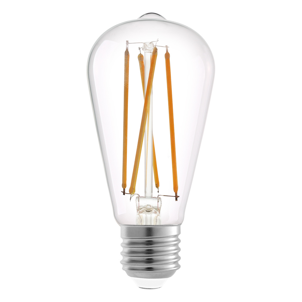 7.5W Clear LED ST19-E26/Medium Standard Bulb Base 800 Lumens, 3000K (10 pack)