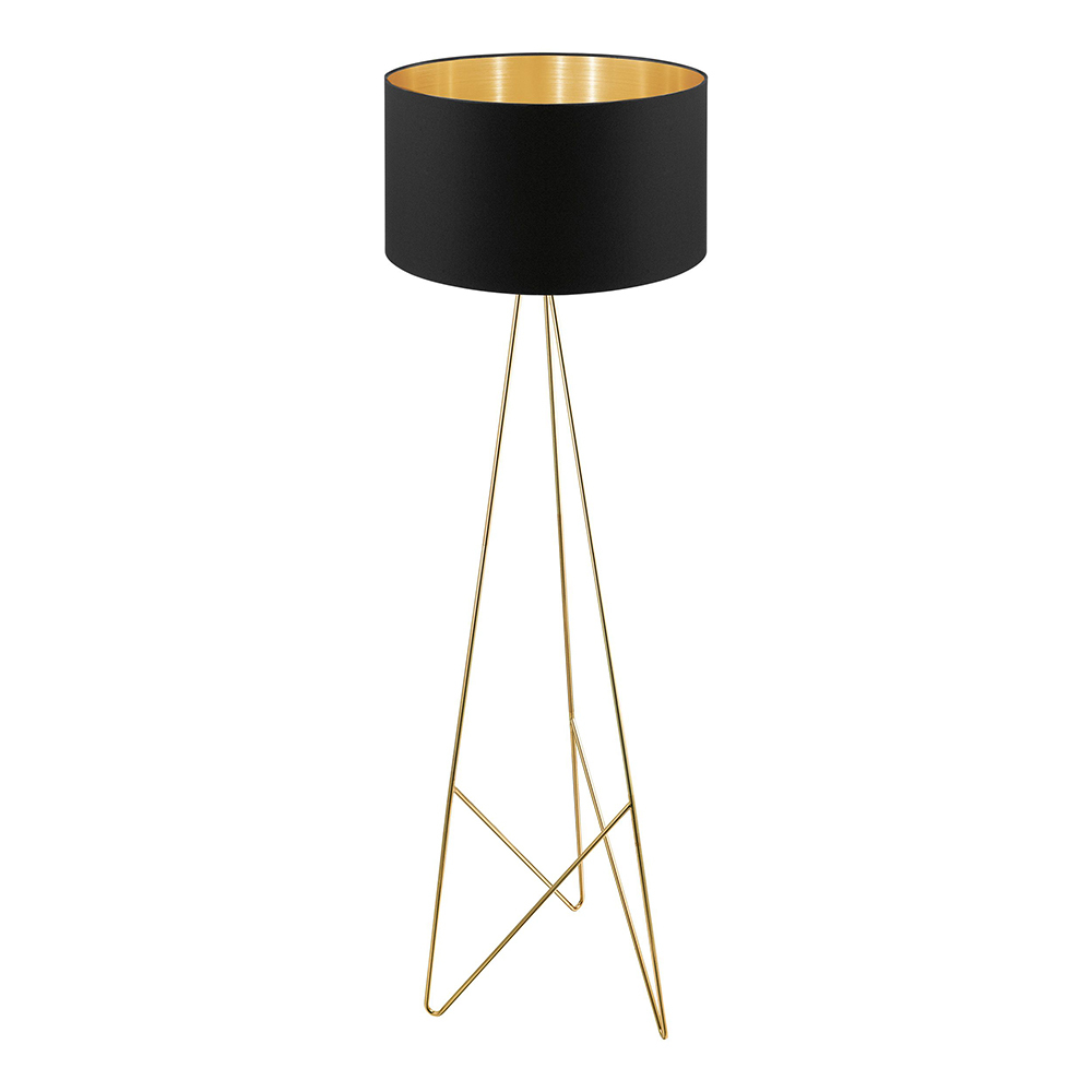 1 LTFloor Lamp Gold Base Finish with Black and Gold Shade 1-12W A19 LED