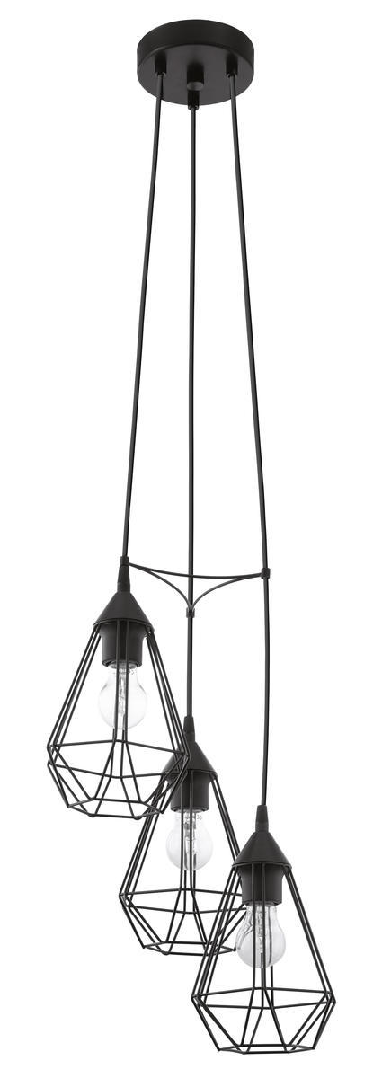 3x100W Multi Light Cage Staircase Pendant With Matte Black Finish