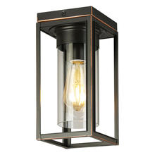 Eglo 203666A - 1x60W Outdoor Flush Mount With Oil Rubbed Bronze Finish & Clear Glass