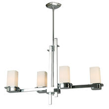 Eglo 203978A - 4x60W Multi Light Linear Pendant w/ Chrom Finish & Frosted Opal Glass