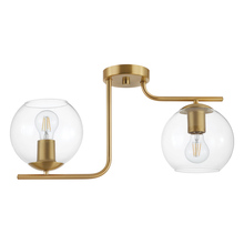 Eglo 204336A - 2x40W ceiling light with brushed gold finish and clear glass shades
