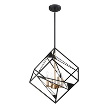 Eglo 204586A - Corrietes - Pendant With Matte Black Finish and gold accents and clear Glass 4-60W