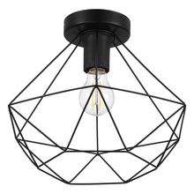 Eglo 43004A - 1x60W ceiling light With mattte black finish & geometric open frame shade
