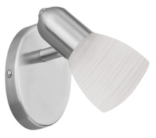 Eglo 88472A - 1x60W Wall Light w/ Matte Nickel Finish & White Alabaster Glass