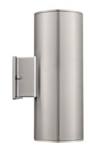 Eglo 90121A - 2x75W Outdoor Wall Light With Stainless Steel Finish & Clear Glass