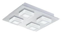 Eglo 94508A - Masiano -  4-Light Brushed Aluminum Integrated LED Ceiling/Wall Light with White Shad