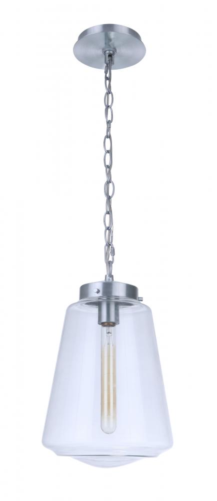 Laclede 1 Light Large Outdoor Pendant in Satin Aluminum