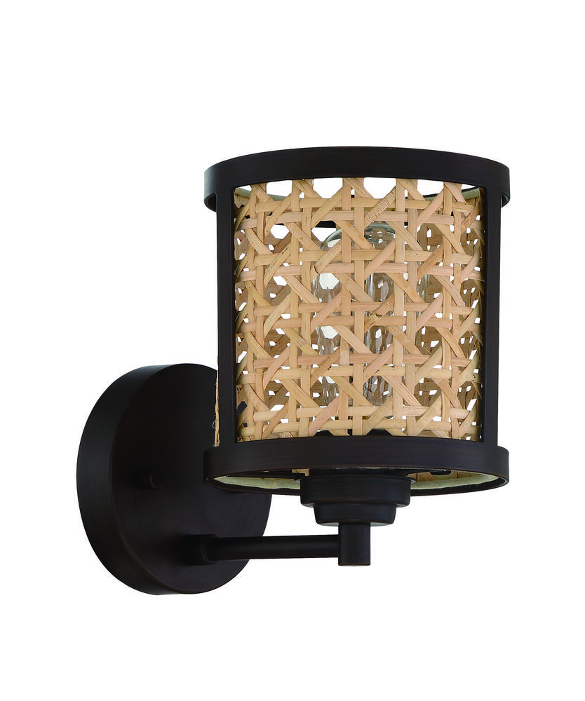 Malaya 1 Light Wall Sconce in Aged Bronze Brushed