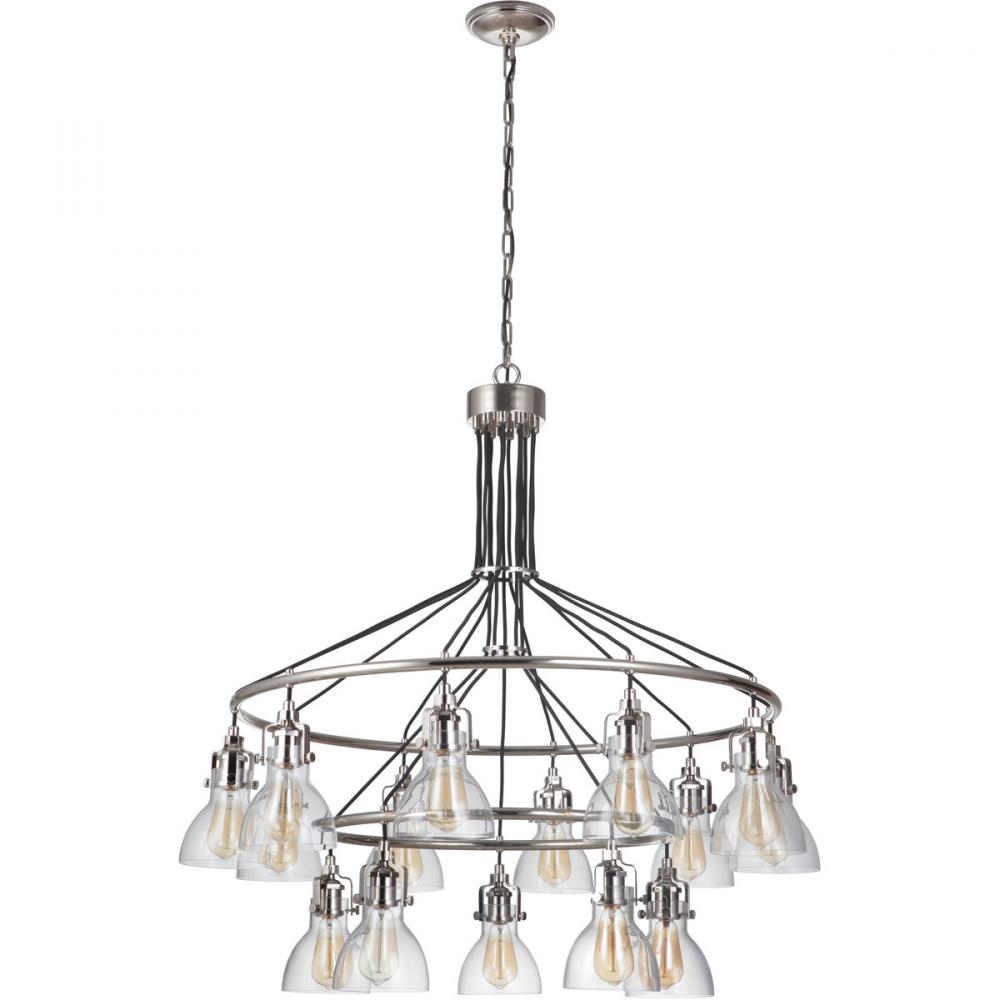 State House 15 Light Chandelier in Polished Nickel