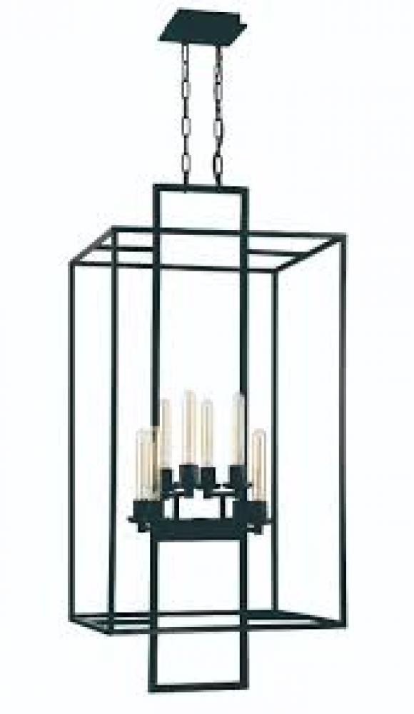 Cubic 8 Light Foyer in Aged Bronze Brushed