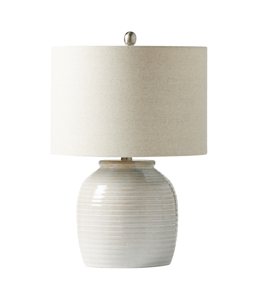 BL67LTX, Cream Ceramic Base with Oatmeal Hardback Shade