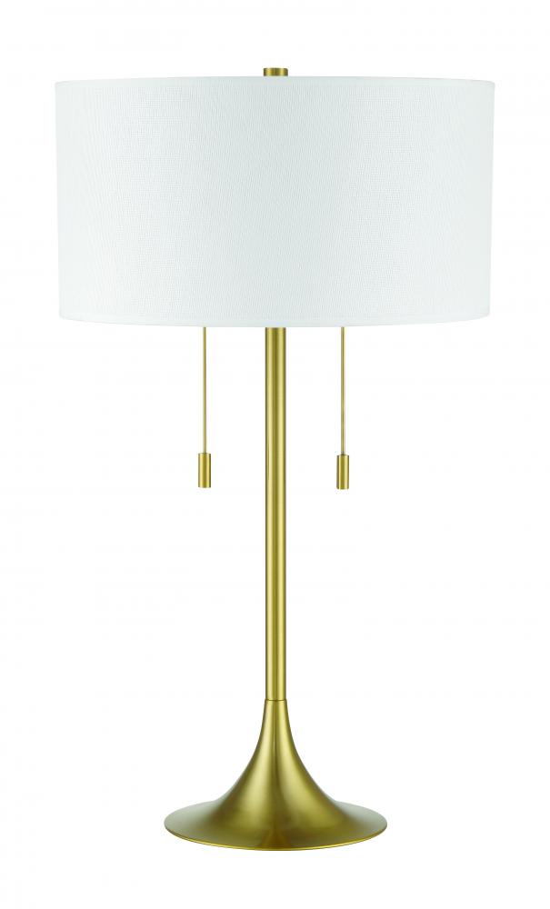 Neely 2 Light Table Lamp in Satin Brass