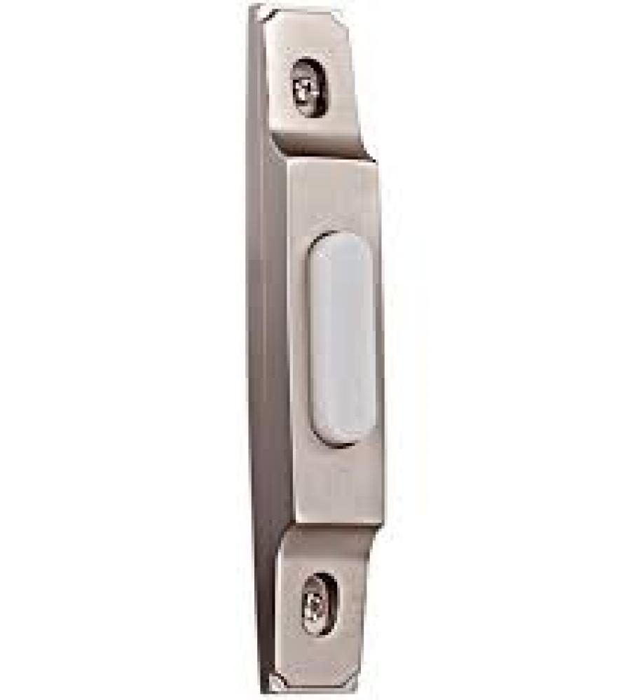 Surface Mount Thin Profile LED Lighted Push Button in Pewter