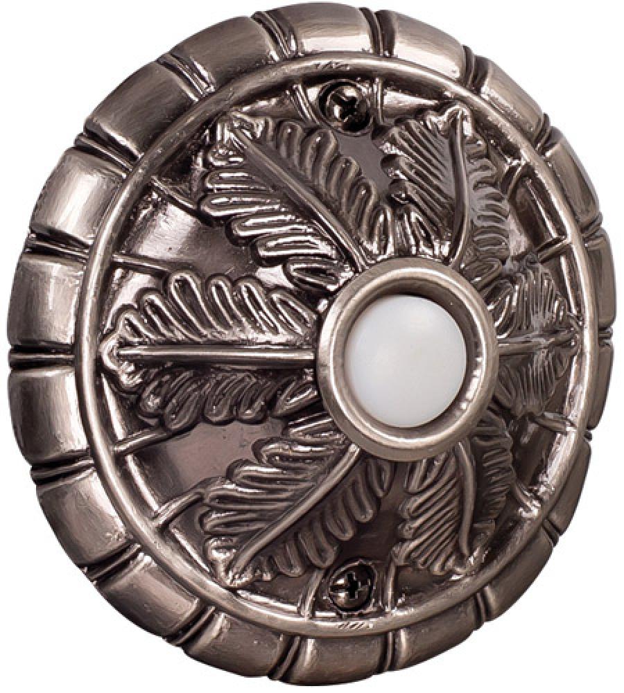 Surface Mount Medallion LED Lighted Push Button in Antique Pewter